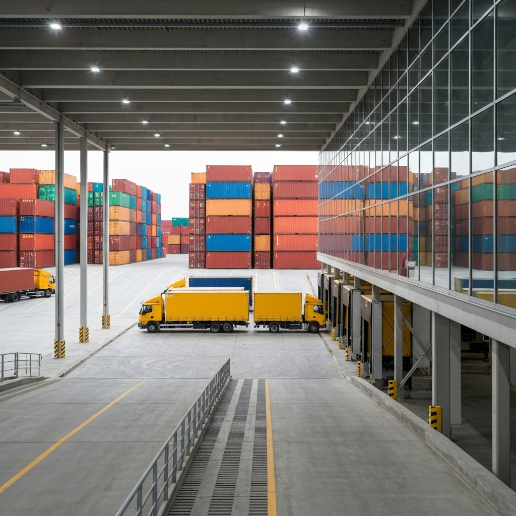Logistics warehouse background